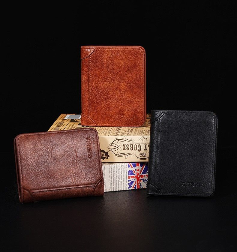 Sleek PU Leather Men Bifold Wallet Classic Short Card Holder Coin Pocket Minimalist Coffee Popular Christmas Holiday Gift — image 2