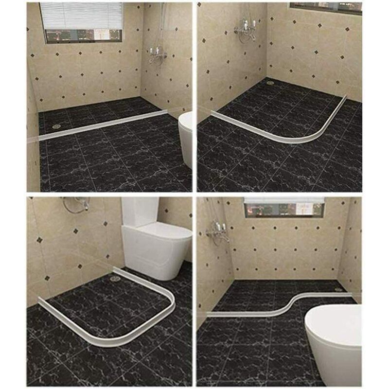Foldable Shower Barrier Water Retention Dam White, 1 m — image 2
