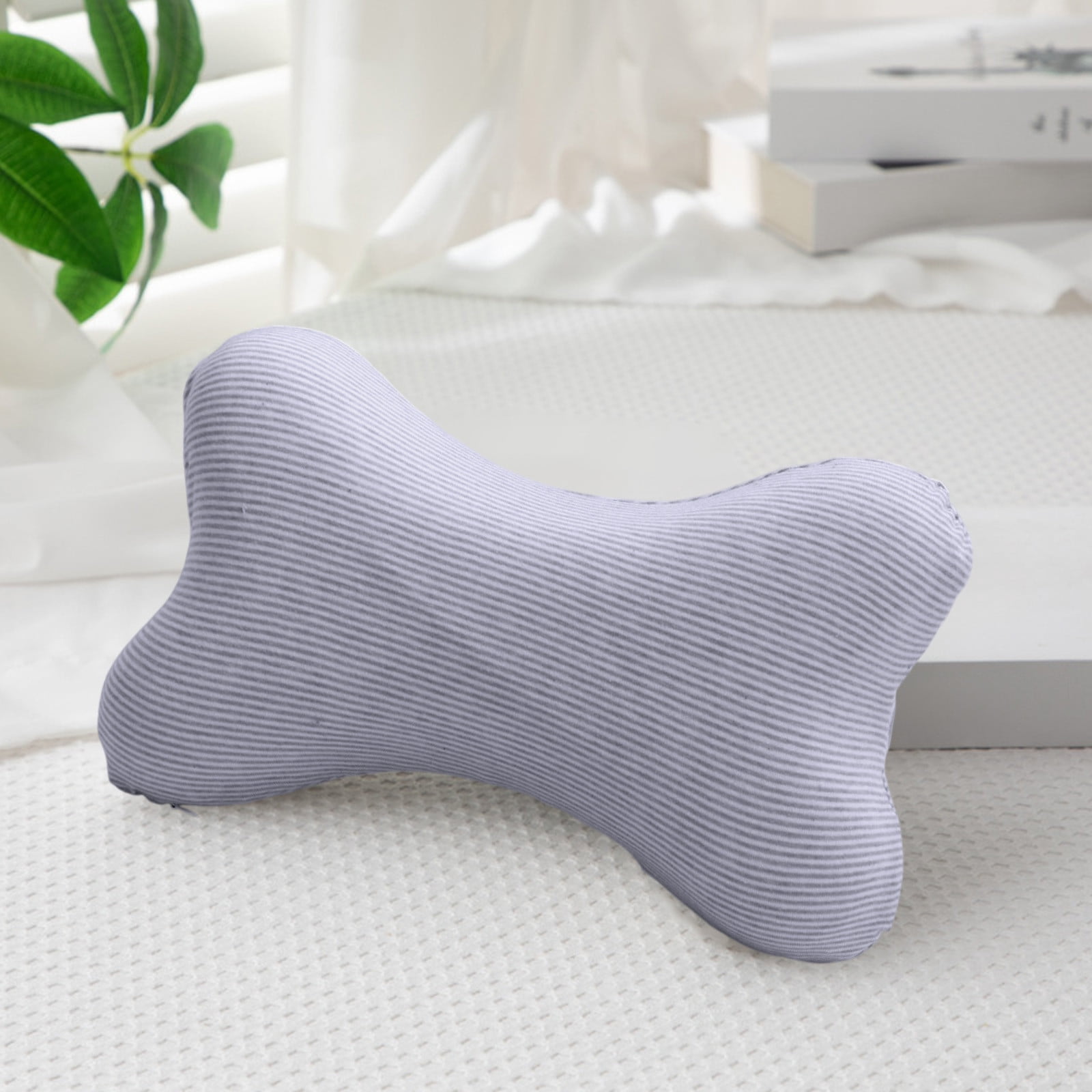 Clearance! Upgraded Dog Bone Shaped Travel Neck Pillows with Washable Removable Cover Memory Foam Car Bus Truck Driving Comfort Head Rest Support 10" A