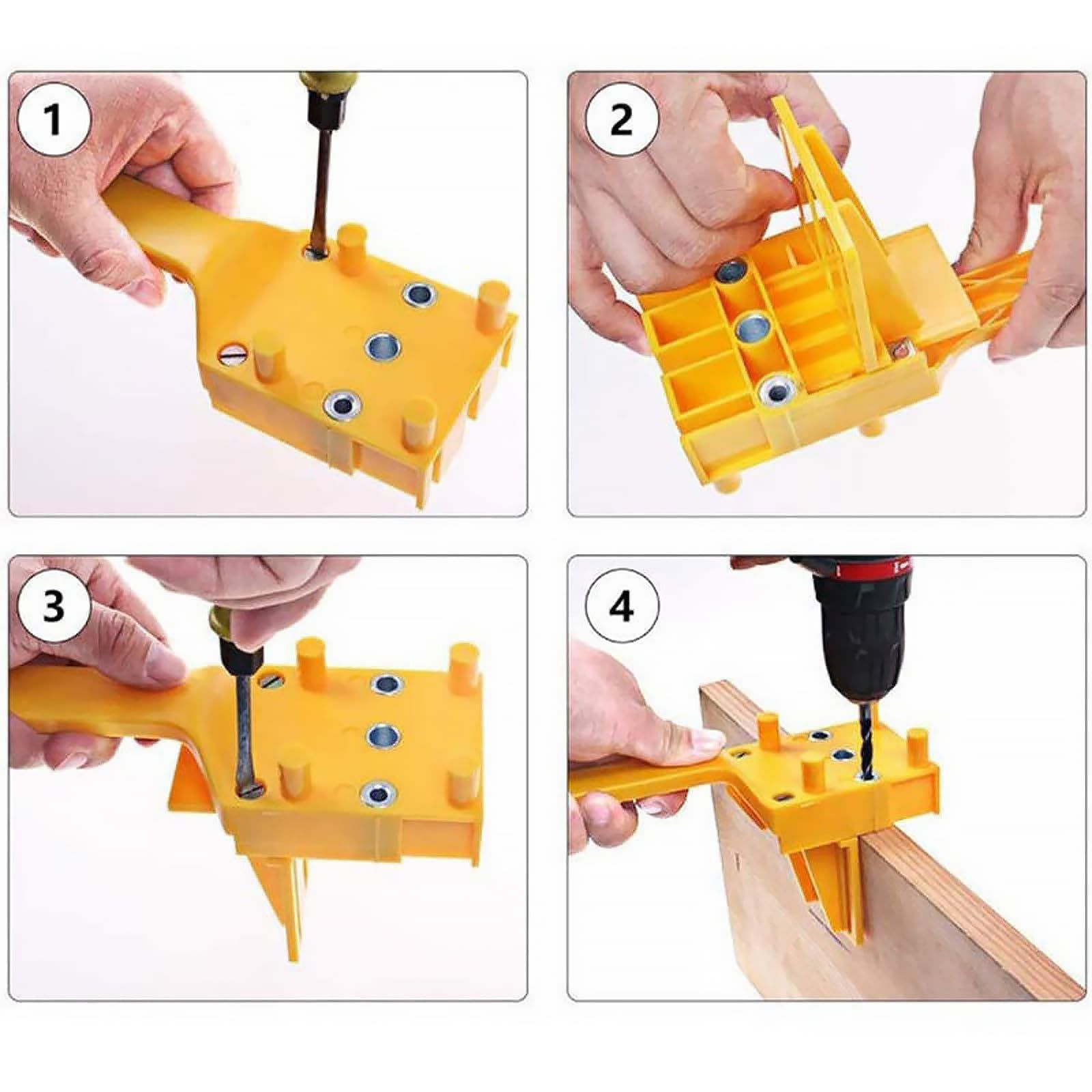 Handheld Dowel Jig Kit, Dowling Jig 14-Piece Accessory Set for Efficient Corner Edge Surface Joints Works โ image 5