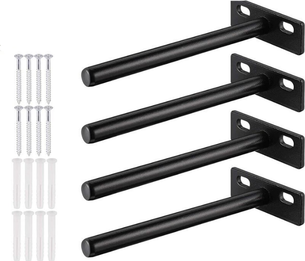 pieces - shelf brackets - 4 inch - shelf bracket - floating shelf support - brackets - floating shelf brackets - wall bracket - T-shape - invisible - for wall