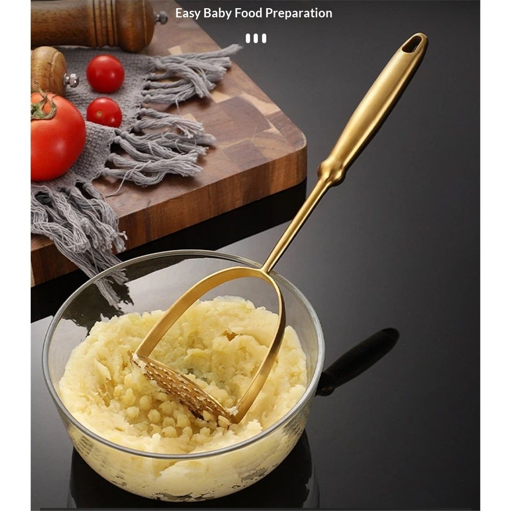 Potato Masher, Dual Arc for Easy, Labor-Saving Mashing, Stainless Steel, Sturdy and Durable One-Piece Potato Press, Dishwasher Safe, for Potatoes and — image 4
