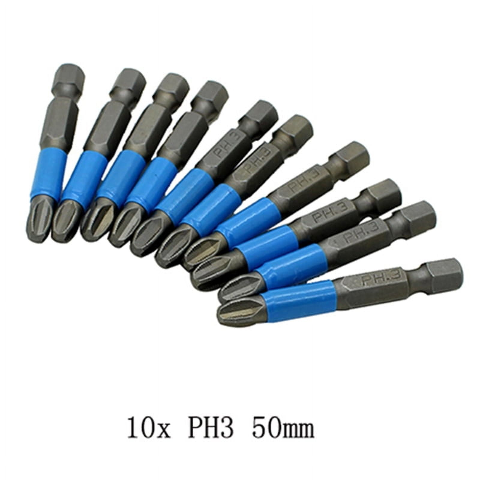 10Pcs Magnetic Anti Skid Electric Screwdriver Bits Alloy Steel 50Mm Cross Screw Driver Tools Set Ph1 Ph2 Ph3 Pz1 Pz2 Pz3 Pz1 Smile Home Ph3 — image 4