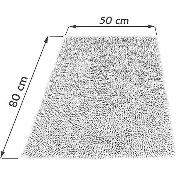 Bathroom Mat Chenille Dark Brown, Fluffy Bathroom Mat (50 x 80 cm) Coffee โ image 3