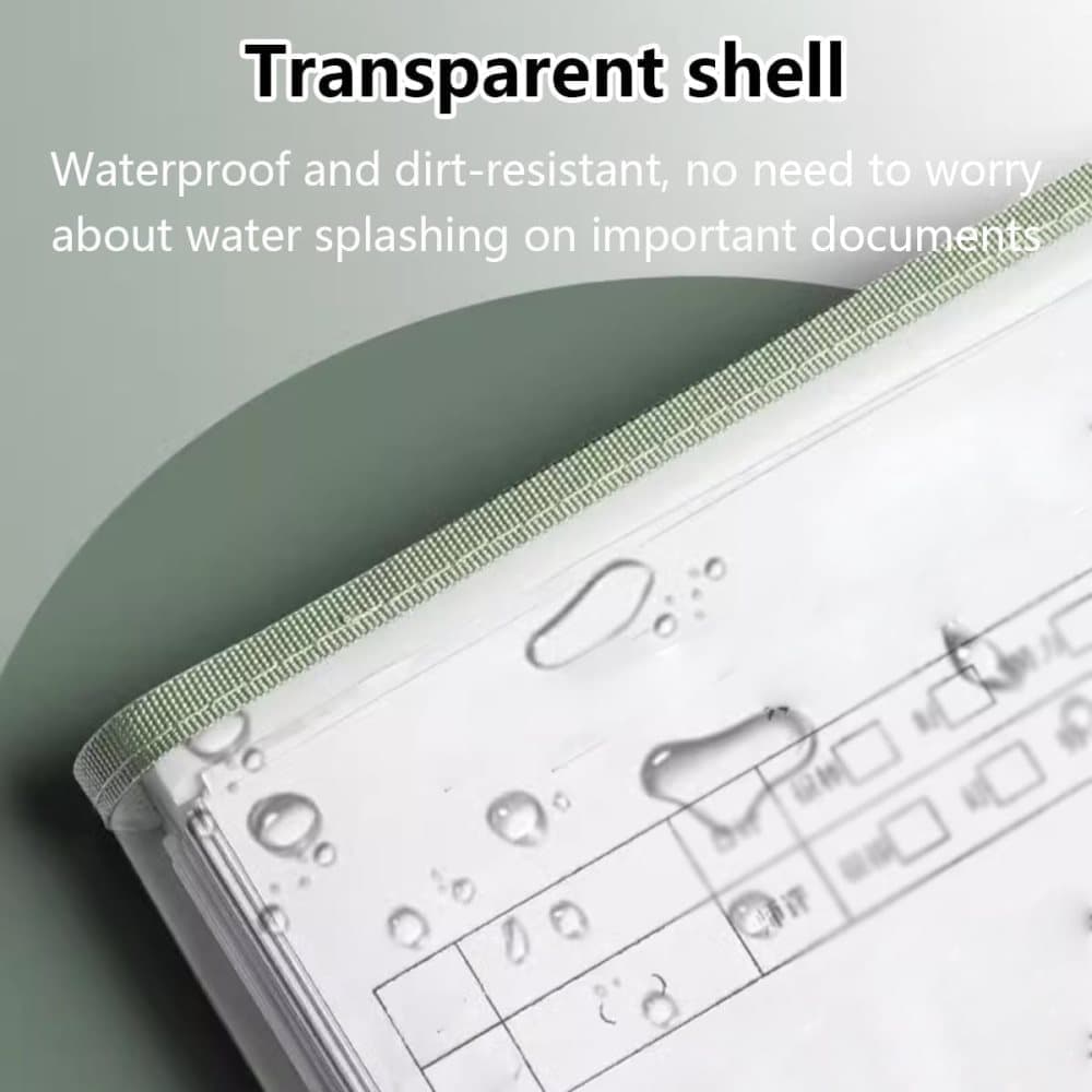 13 Compartments A4 Document Folder, Transparent Waterproof with Snaps, for School and Home, compatible with A4, Green — image 5