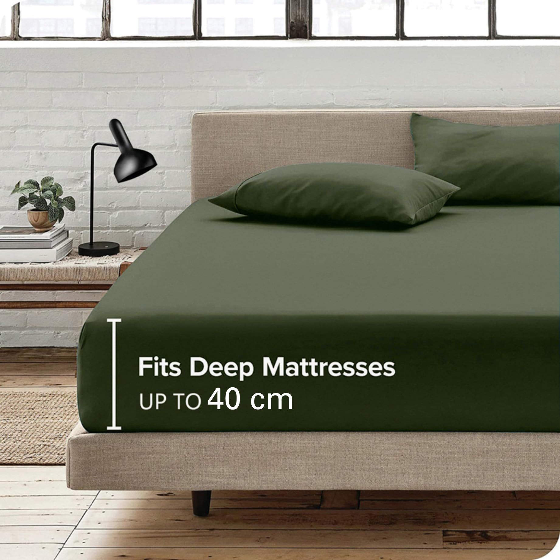 Hotel Quality Fitted Sheet - 1 Piece Fitted Sheet -Breathable Bedding - Wrinkle, Fade, Stain Resistant- 16inch/40cm Deep Pocket Fitted Bed Sheet-Wrinkle and — image 3