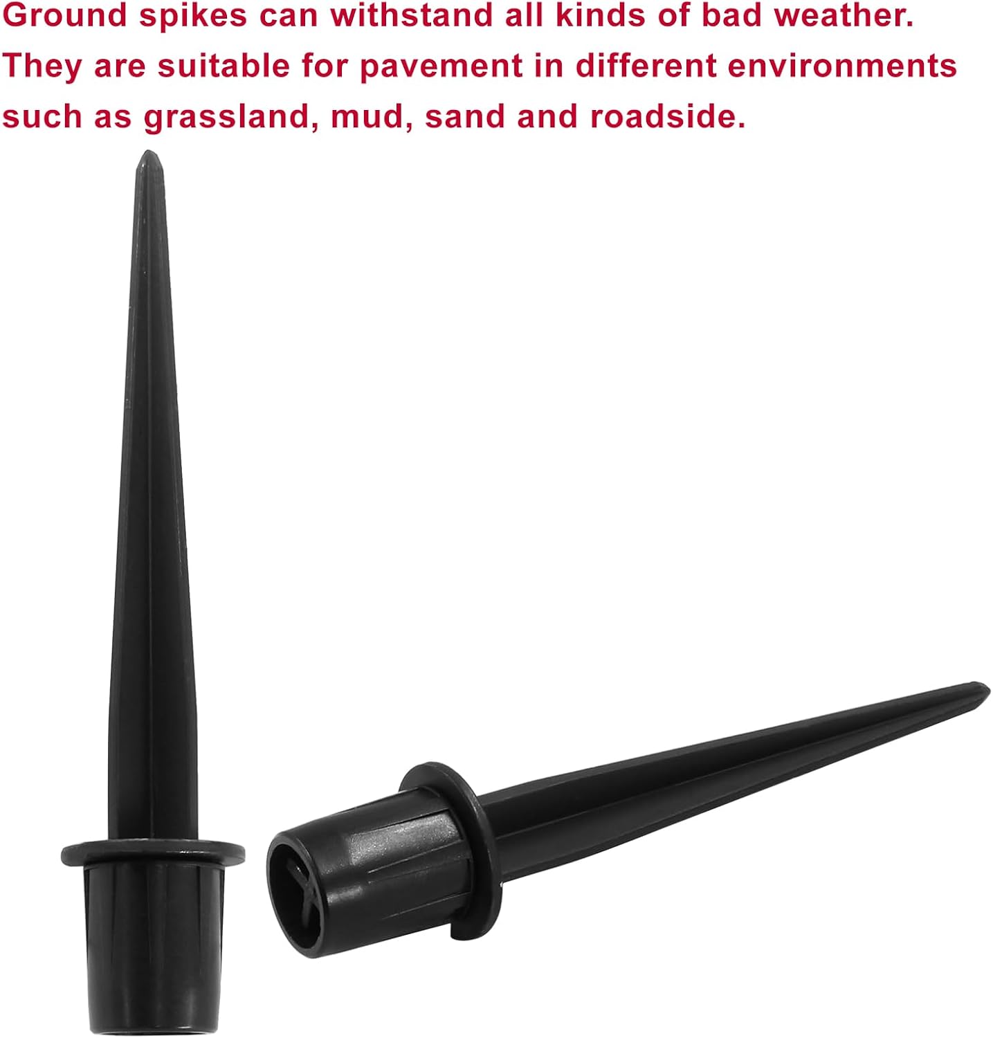 Biaungdo 6 Pack Metal Stakes, 5.3 Inch Solar Light Replacement Stakes, Black Outdoor Ground Stake for Yard Landscape Garden Pathway Patio Lamps Pole — image 5