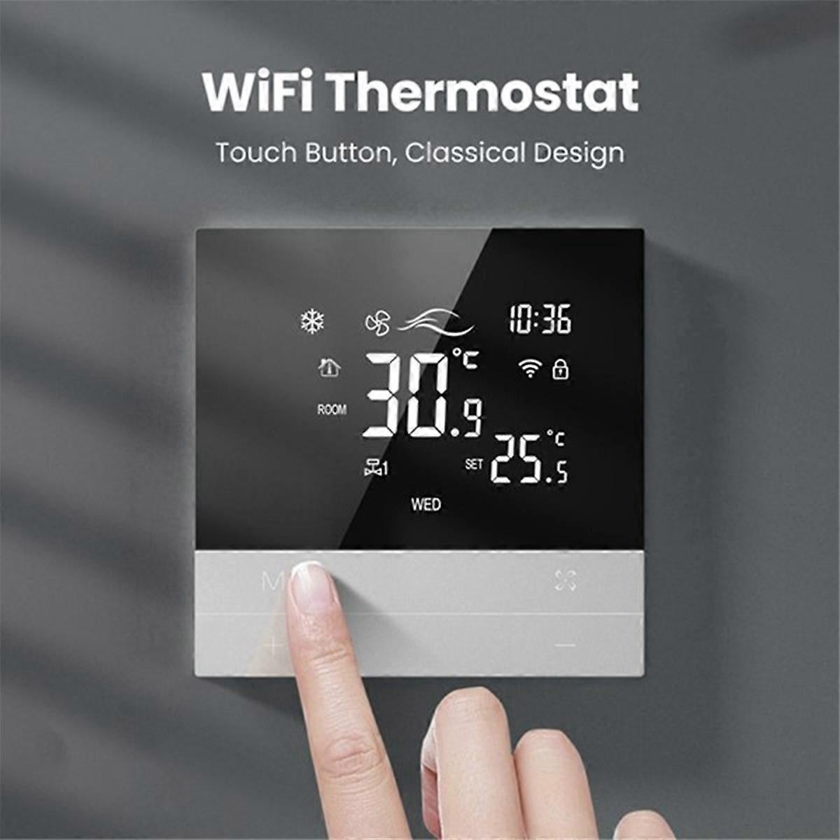 WiFi Smart Thermostat 4P Switch Heating Cooling 3-Speed Fan Temperature Controller โ image 3