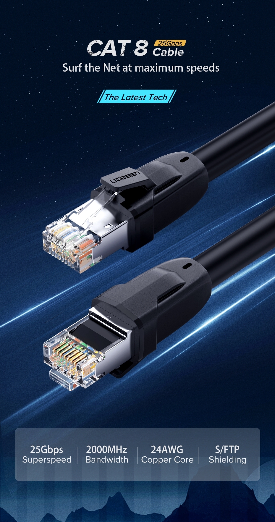 UGREEN 70172 Cat 8 Pure Copper Patch Cord Network Cable 5M — image 5