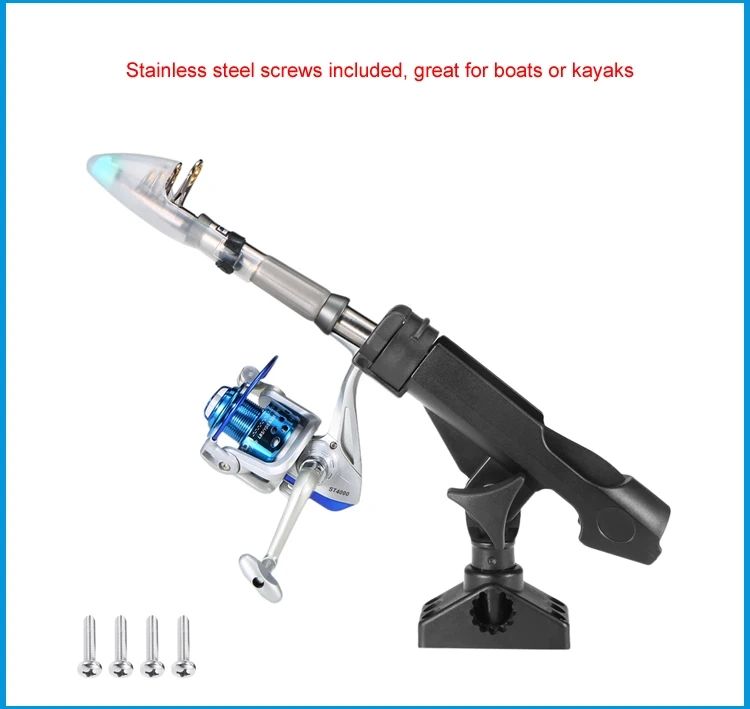 Fishing Rod Holder Boat Rods Holder Adjustable Rods Holder 360 Degree Rotatable Kayak Fishing Boat Rod Holder Mount β image 4