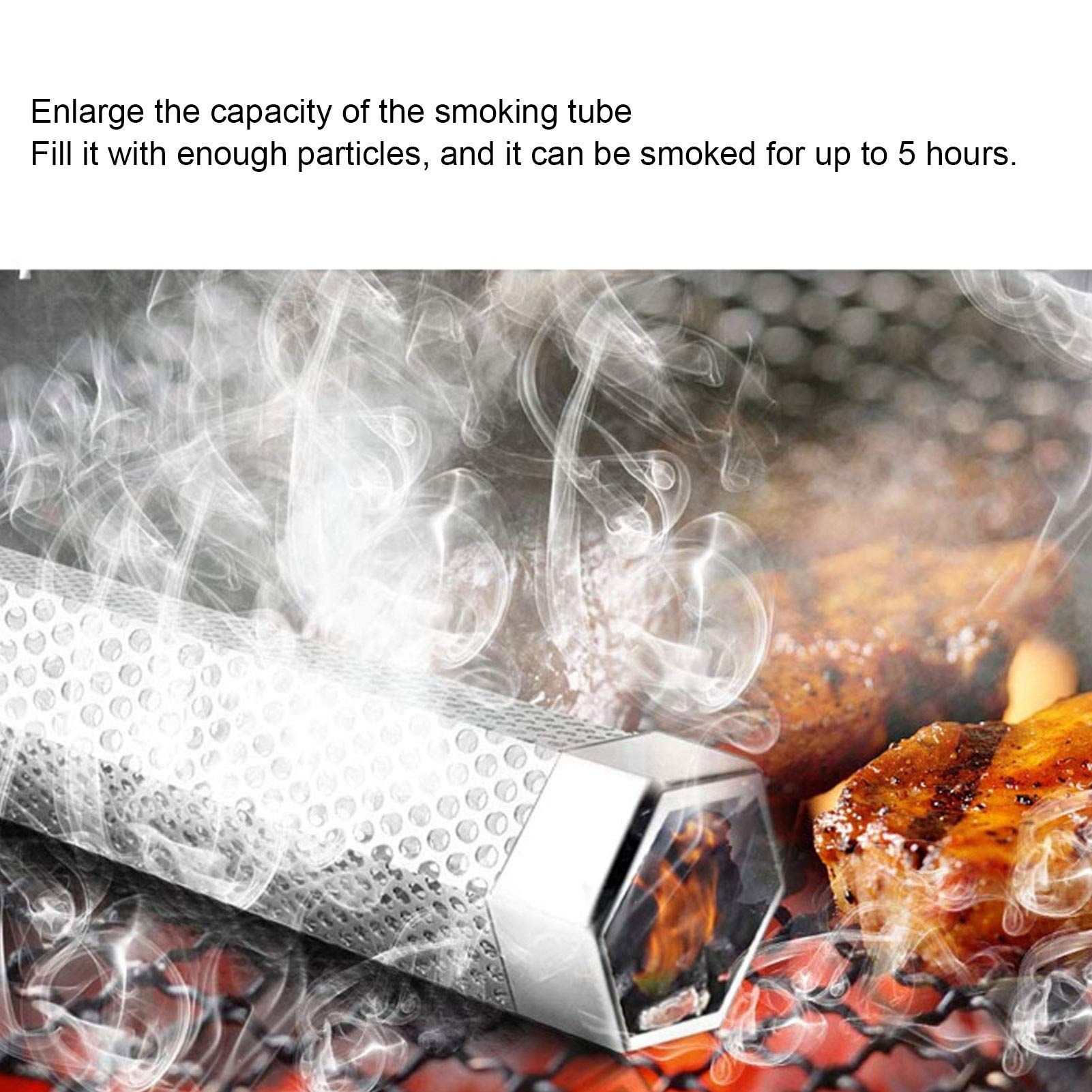 Premium Pellet Smoker Tube, Stainless Steel Smoke Generator with Hook and Brush, Outdoor Barbecue Smoking Accessories — image 4