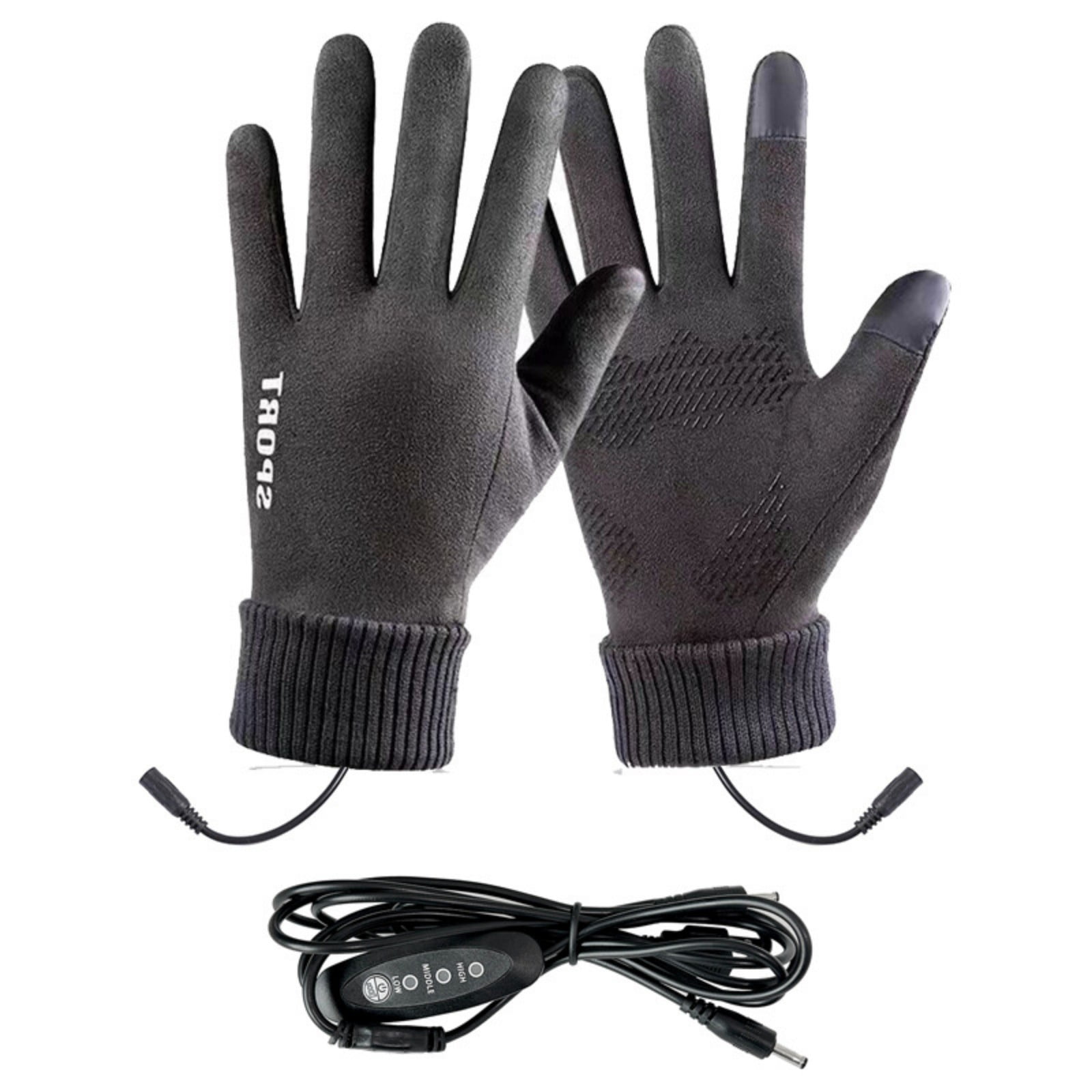 Heated Gloves for Men Women with 3 Heat Settings Touchscreen Warming Gloves for Climbing Hiking Cycling Camping- 26 Grey
