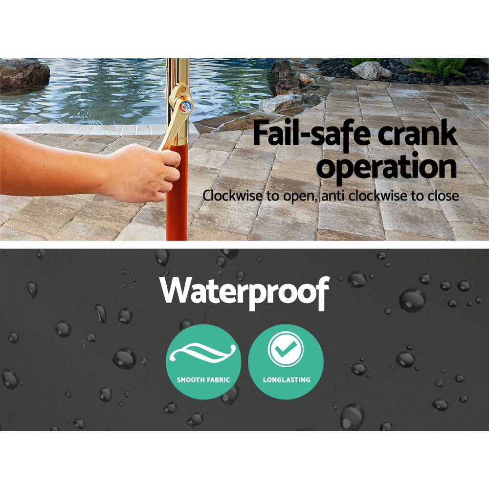 Instahut 3m Outdoor Umbrella Pole Umbrellas Beach Garden Sun Stand Patio Charcoal โ image 6