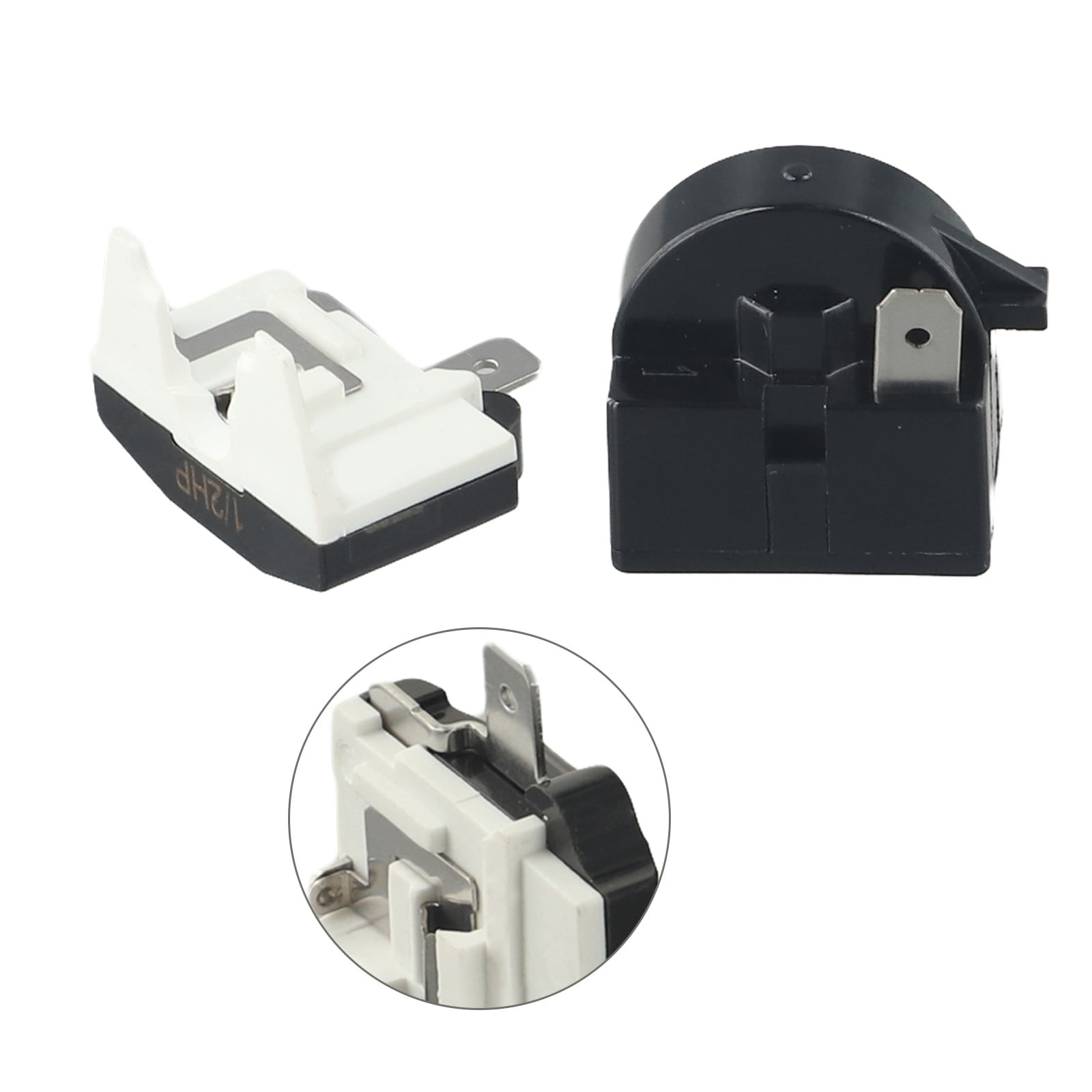 Refrigerator Ptc Starter Relay Replacement 2 Pins Compressor Overload Protector 1Pin-12Ohm+1/2Hp — image 4