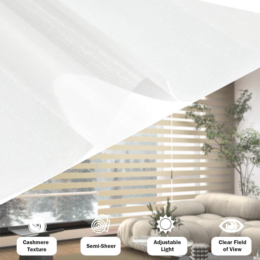 1 PC Zebra Blackout Roller Blind Sun Protection No Drill, 50 × 150CM, White — image 3