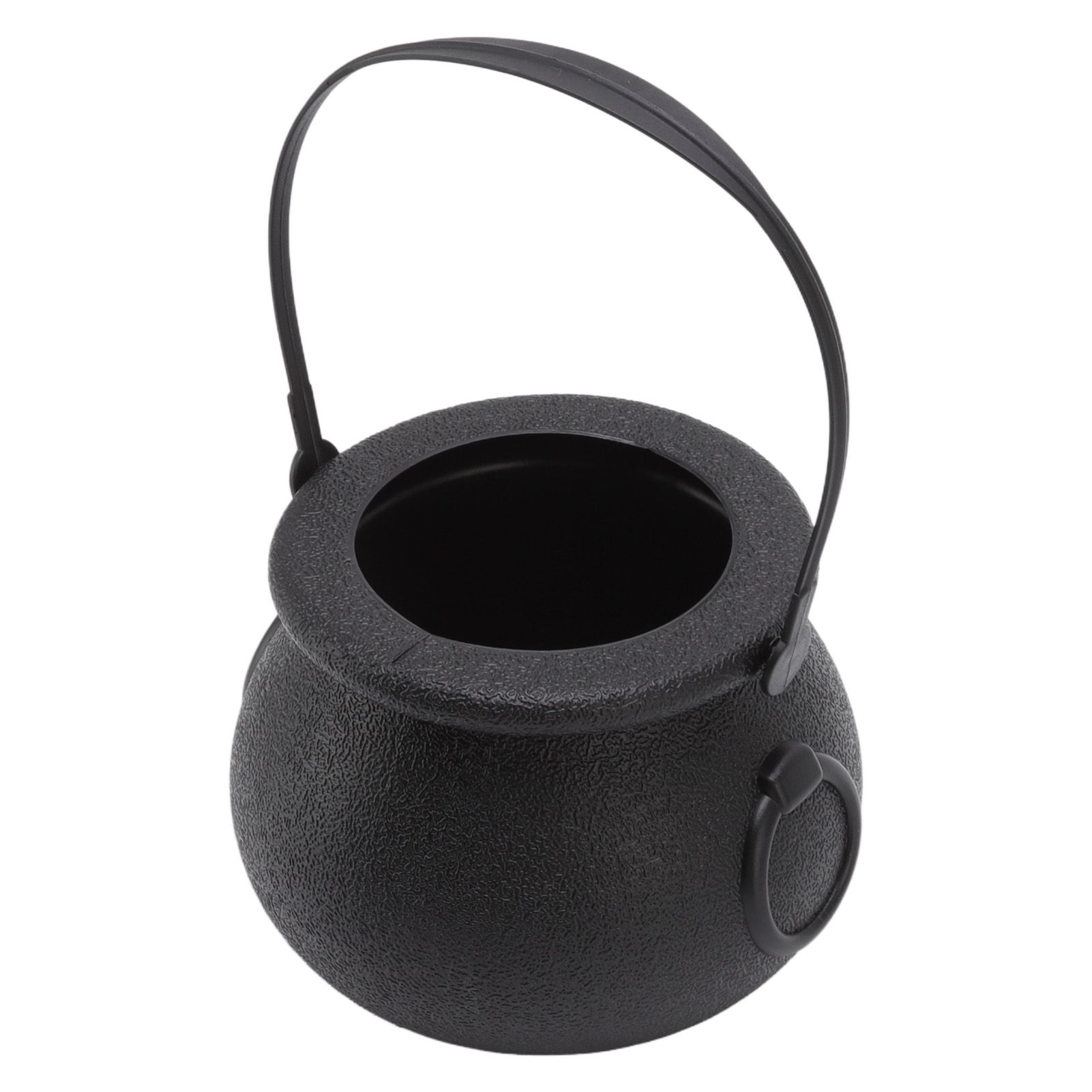 Candy Bucket Plastic Black Portable Cauldron Kettle Halloween Party Decoration with Handle for Kids — image 3