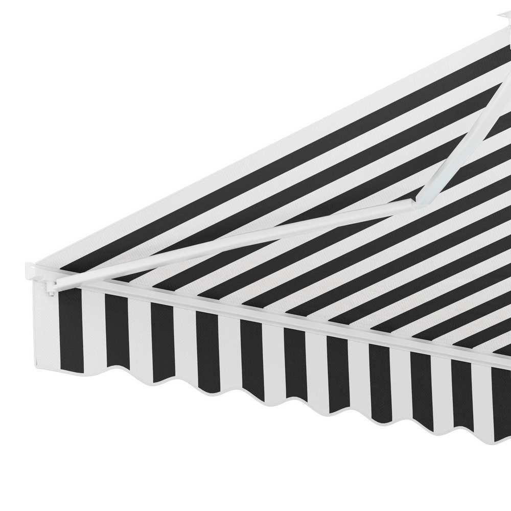 Instahut Retractable Folding Arm Awning Manual Sunshade 3Mx2.5M Grey White — image 3