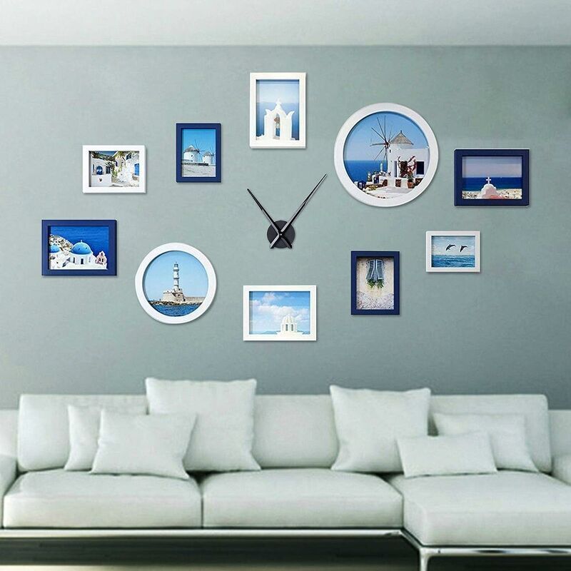 Large Black Wall Clock with Single Hand without Numbers, Clock Mechanism with High Longitudinal Shaft and 31.5 cm Long Hands — image 2