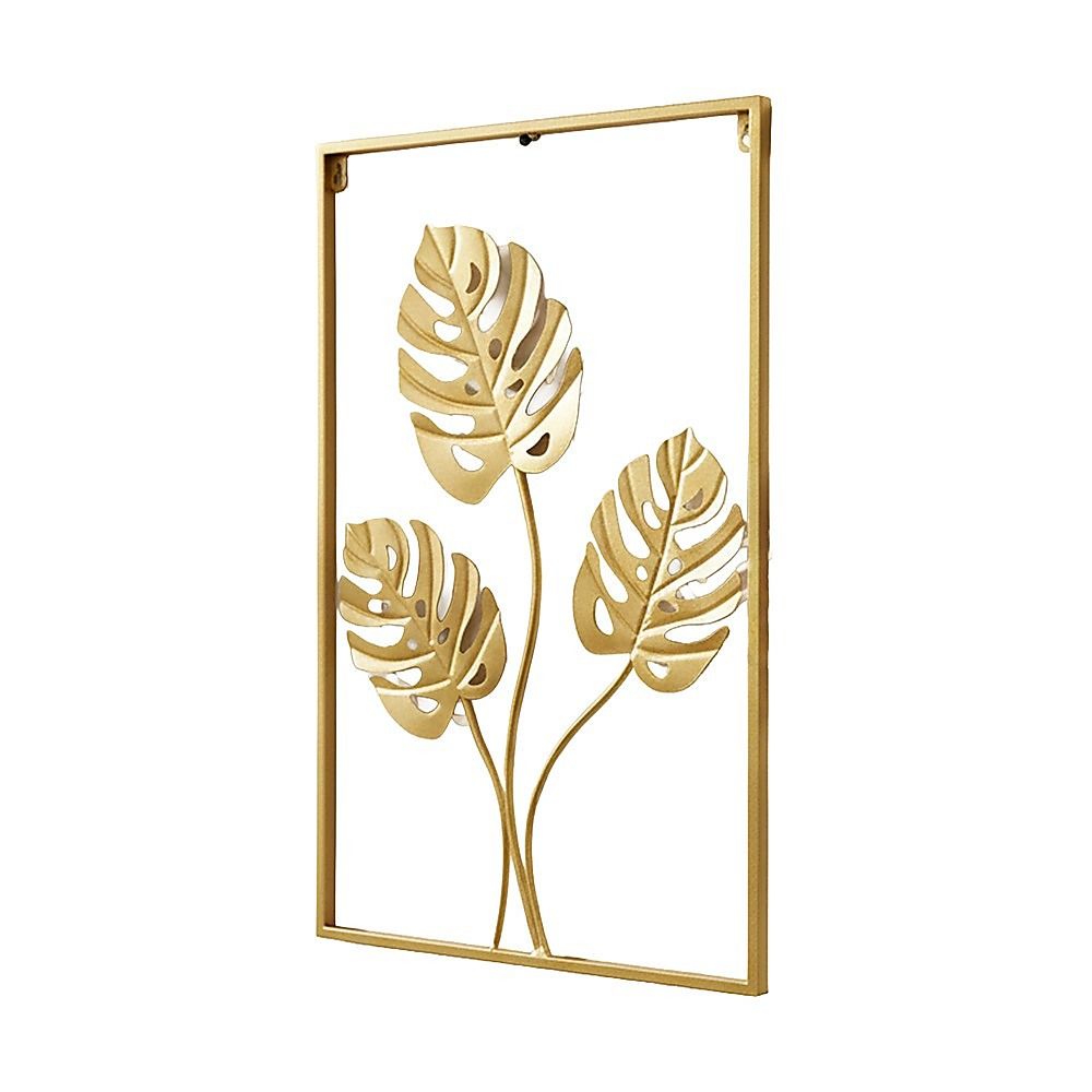 Metal Wall Picture with Leaves 40 × 60 cm Golden Decoration — image 6