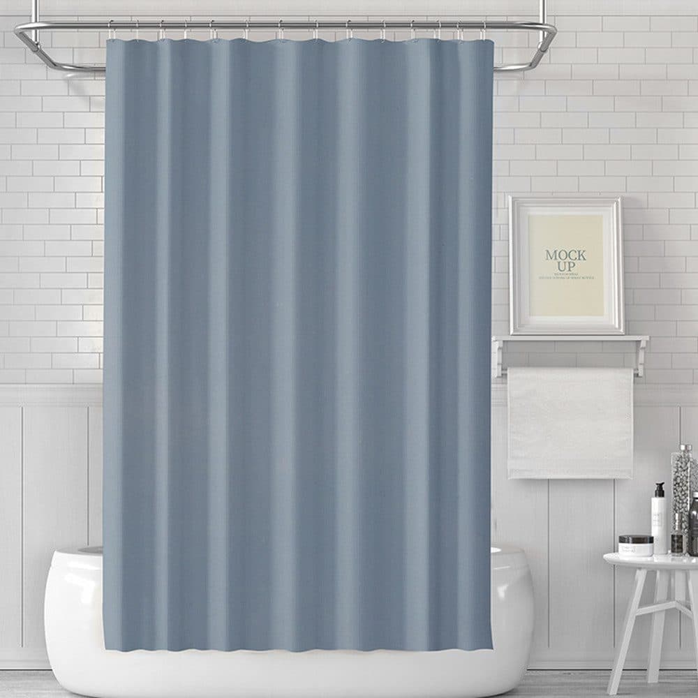 Waterproof mildew resistant PEVA shower curtain, compatible with standard shower rods, 180 × 180cm, Blue — image 6