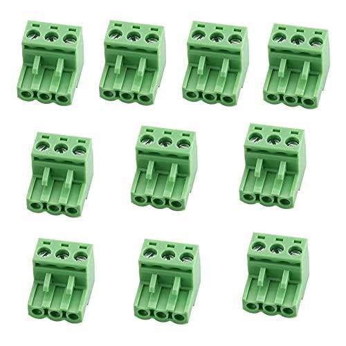 10 Pcs Green 5.08mm Pitch 3P Pluggable Teminal Blocks Connector Socket Adapters โ image 3