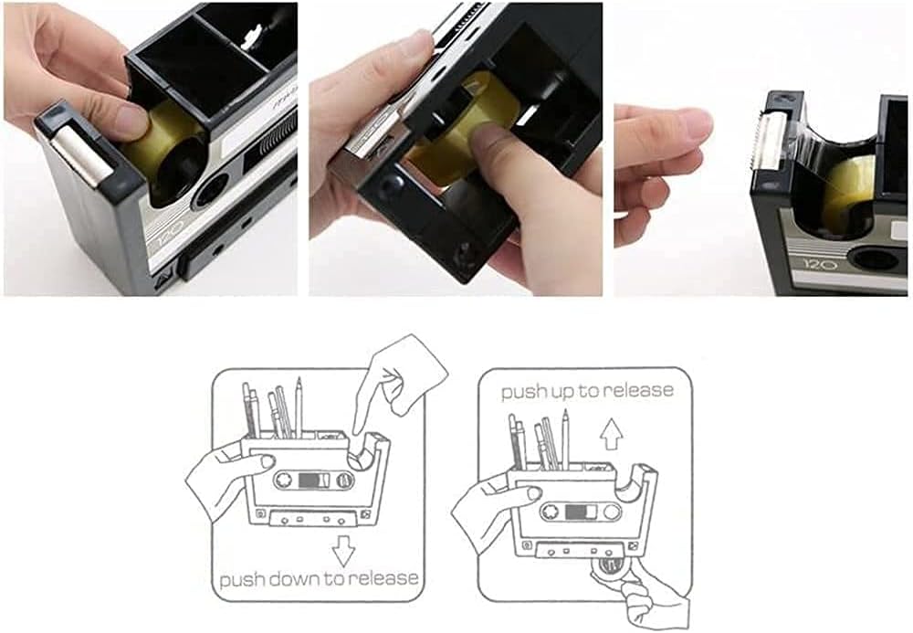 Retro Cassette Tape Pencil Holder - Multifunctional Pencil Holder - Creative Desk Organizer - Pencil Holder with Tape Holder — image 6