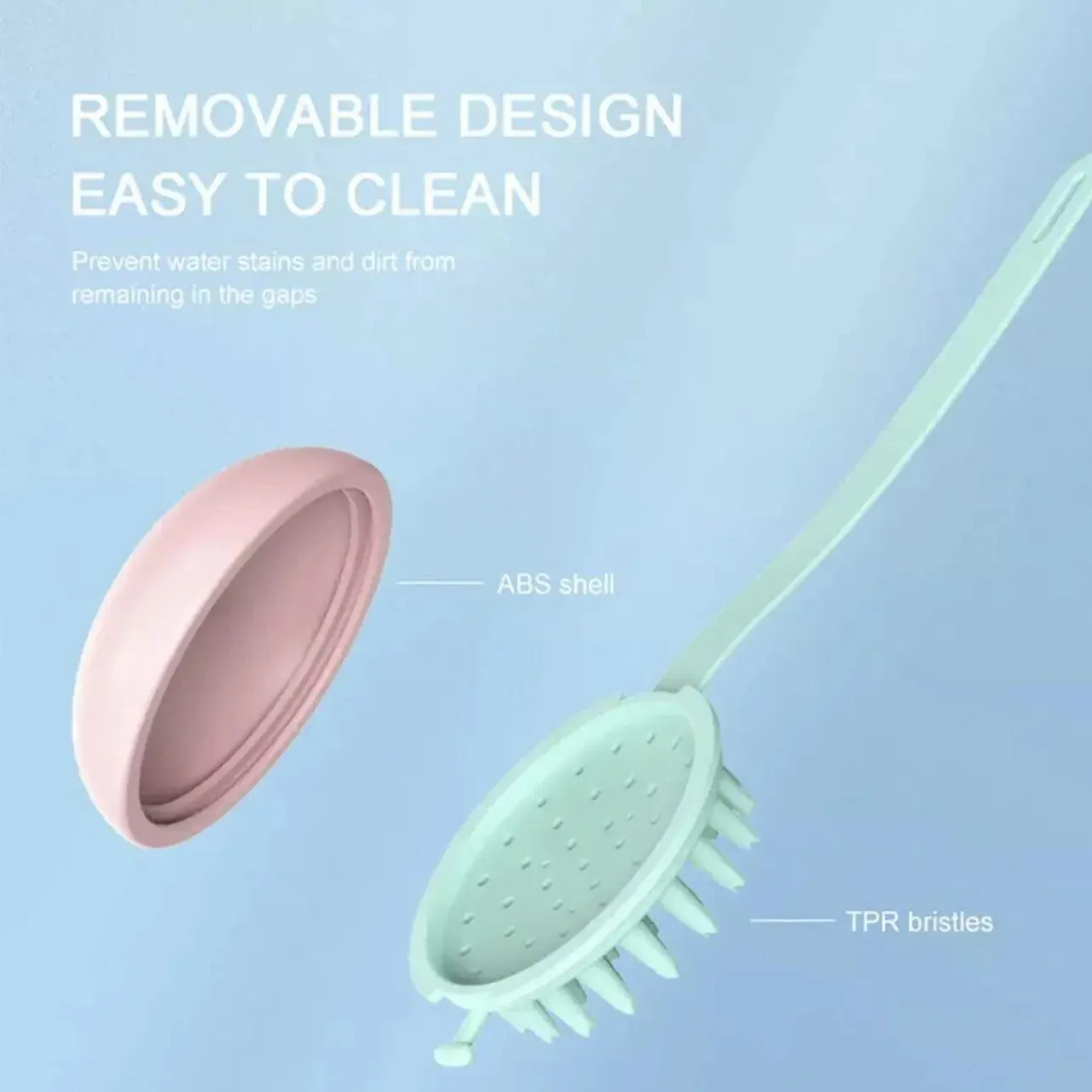 Handheld Scalp Massager Brush for Hair Washing and Shampoo with Silicone Bristles - White — image 5