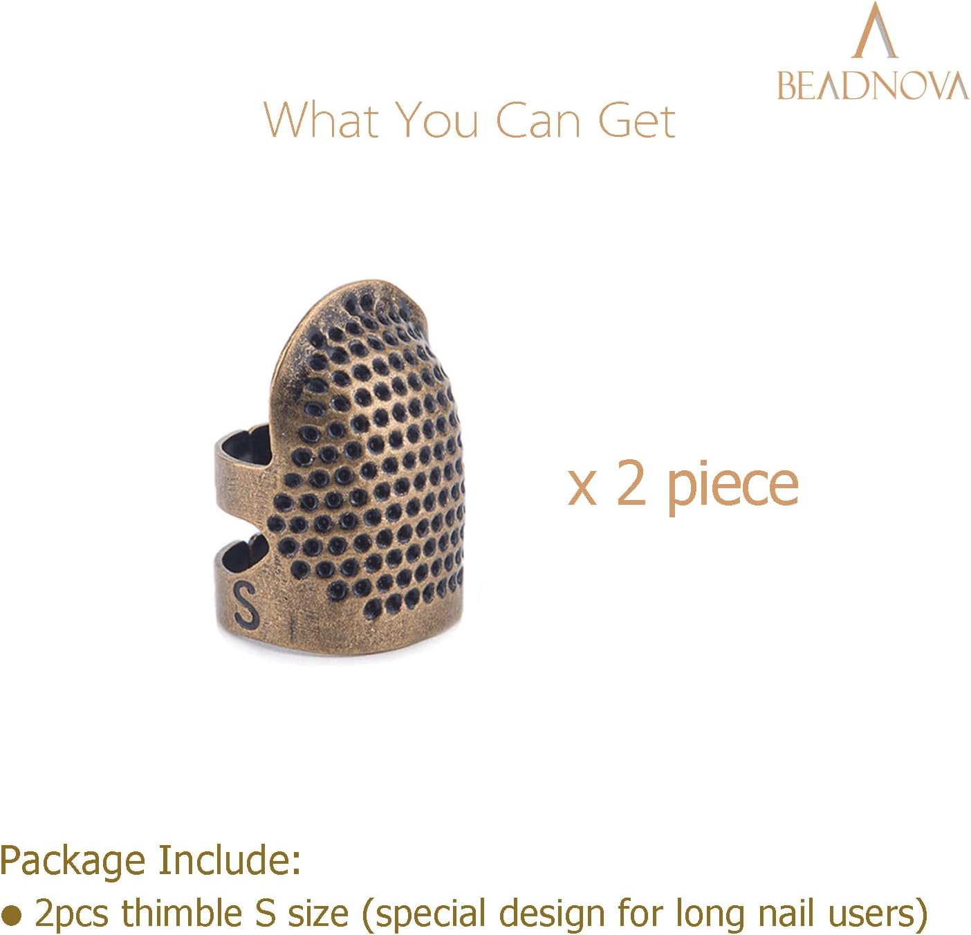 Thimbles for Hand Quilting Sewing Finger Protectors for Sewing Adjustable Metal Sewing Thimbles for Fingers Hand Embroidery Needlework Quilting Craft DIY โ image 3