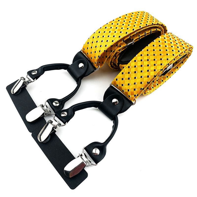 Men Adjustable Elastic Suspenders 6 Clips Polyester... BD-A13 โ image 3