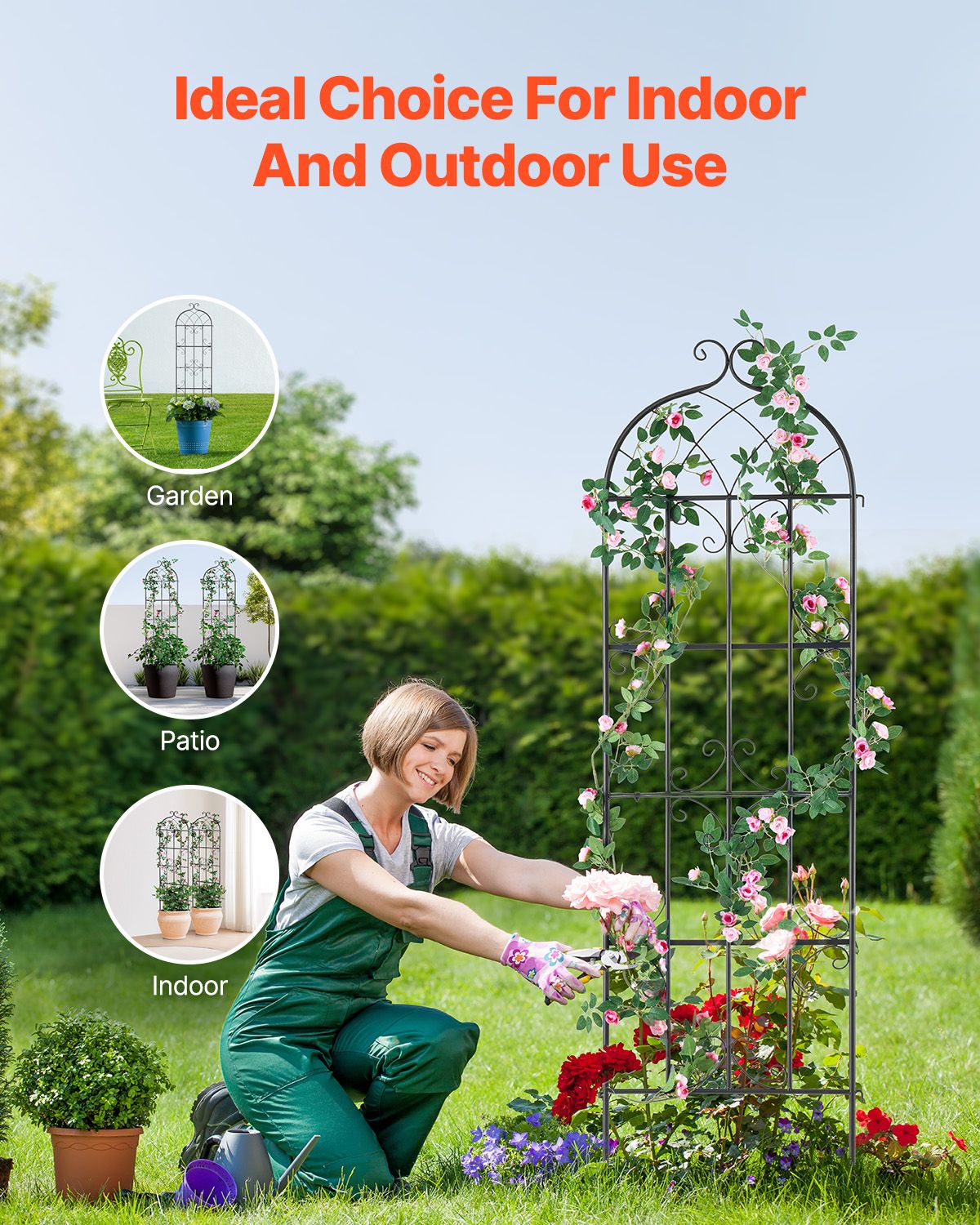 4 Packs Metal Garden Trellis for Climbing Plant Support 71 × 20 in Rustproof — image 6