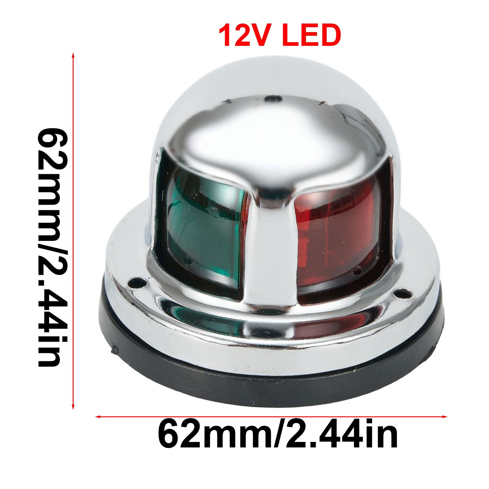 12V Led Marine Navigation Light 2 In 1 Bow Light For Boats Yachts Pontoons Stainless Steel Waterproof Ip65 Red Green Boat Light — image 6