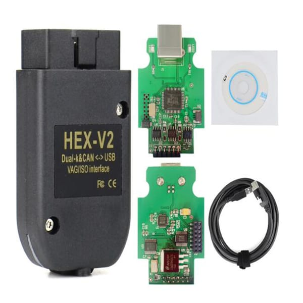 Car VCDS HEX-V 2 OBD2 diagnostic line, USB interface scanner with VCDS software, unlimited VIN, multi-language, Volkswagen Audi diagnostic line — image 3