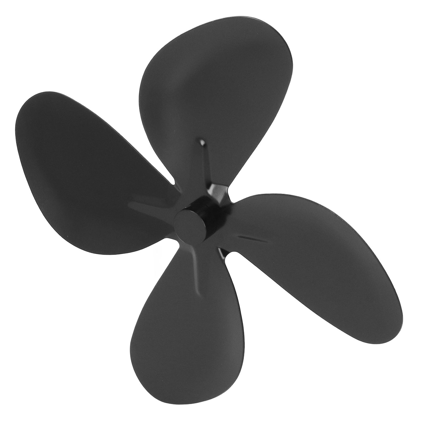 Stove Fan Blade Replacement Aluminum Alloy Fireplace Fan 4 Blades with Hex Wrench Screw Black — image 3