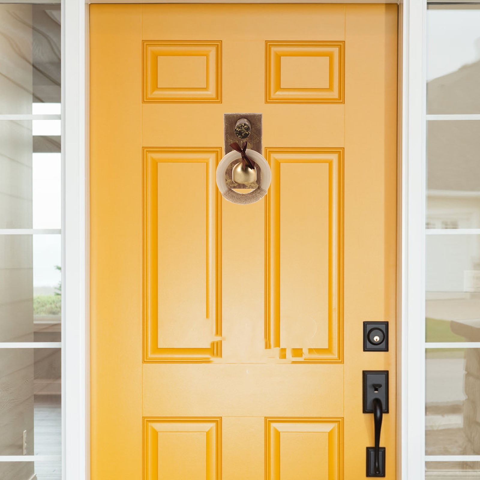 Wooden Brass Doorbell Shopkeeper Bell for Door Opening Entrance Wood Doorbell Wind Chime Office Ornament โ image 3