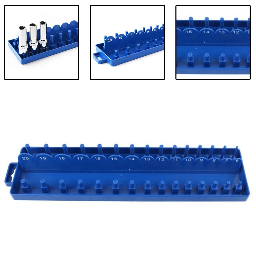 Practical Socket Storage Organizer Tool Organizer Wrench 3/8 Inch Sleeve Bracket Metric Socket Tray Rack Holder Smile Home — image 5