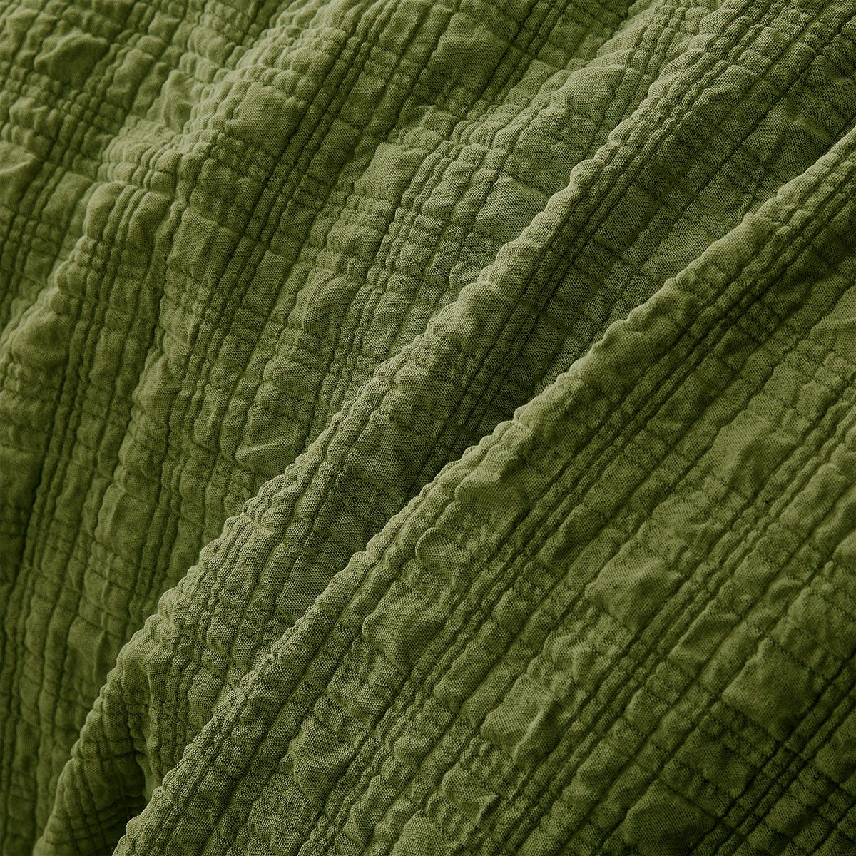 Accessorize Augusta Olive Crinkled Look Quilt Cover Set Queen — image 4