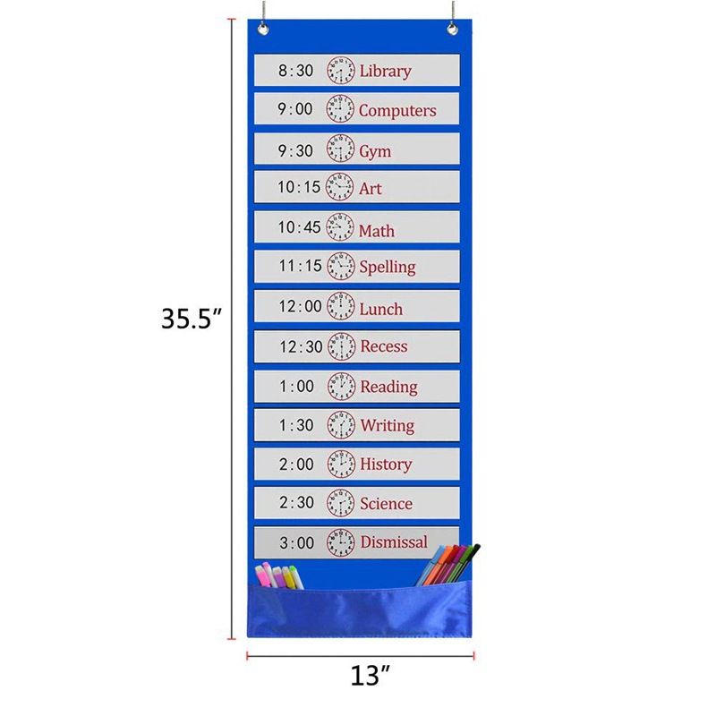 Schedule Pocket Transparent Timetable Hanging Bag Accessories Schedules Teaching aids Auxiliary Tool Work Time Schedule โ image 4