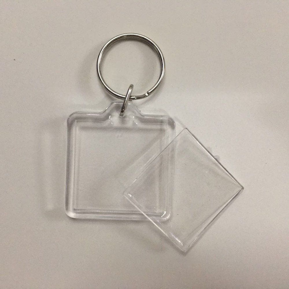 3pcs,Key Chains Key Rings with Transparent Clear Picture Photo Frames Can Open Keychains (square)Blank Photo Insert Keychains — image 5