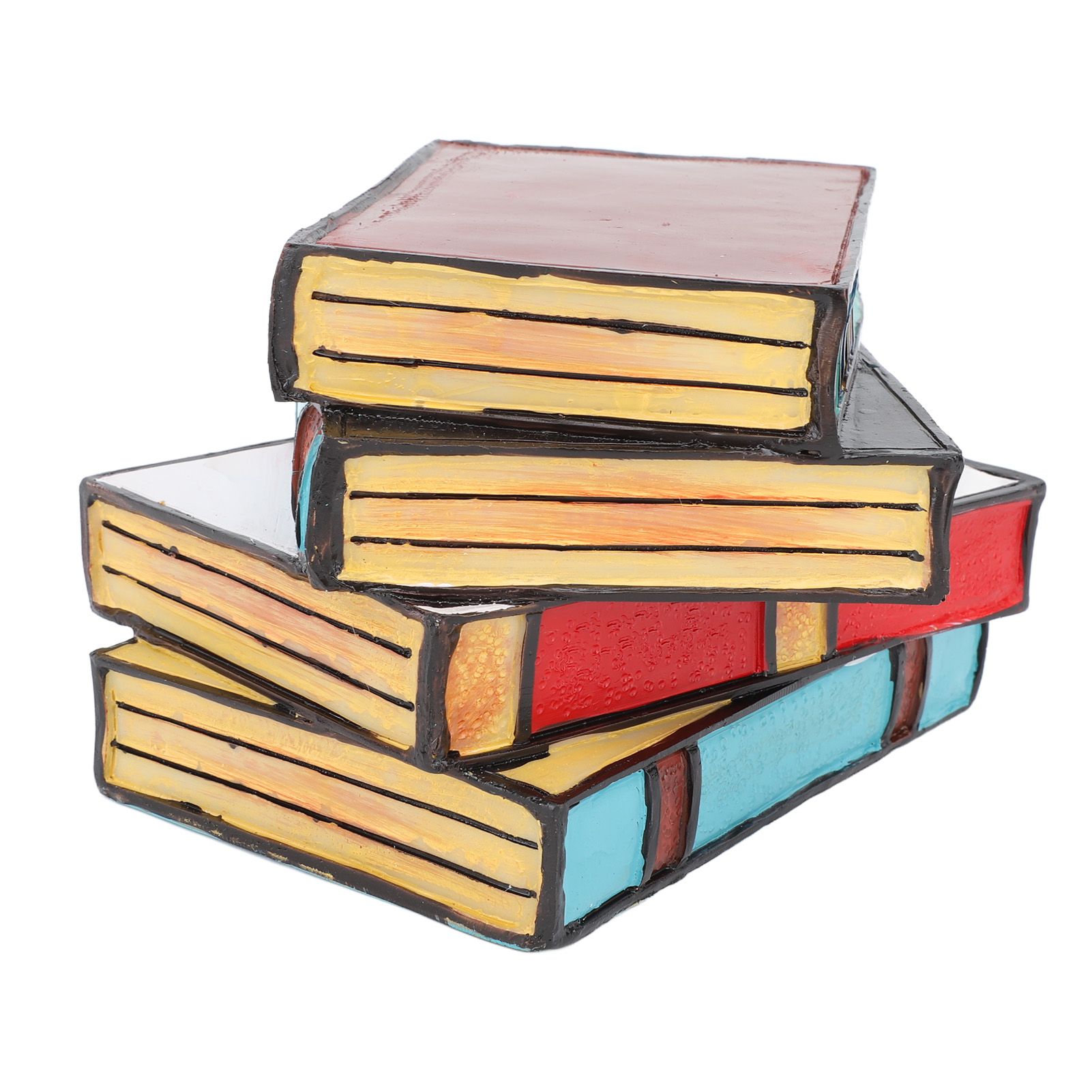 Stained Stacked Books Lamp Resin Handmade Vintage Warm Light Reading Nook Lighting Table Lamp ForNightstand Desk Decoration โ image 6