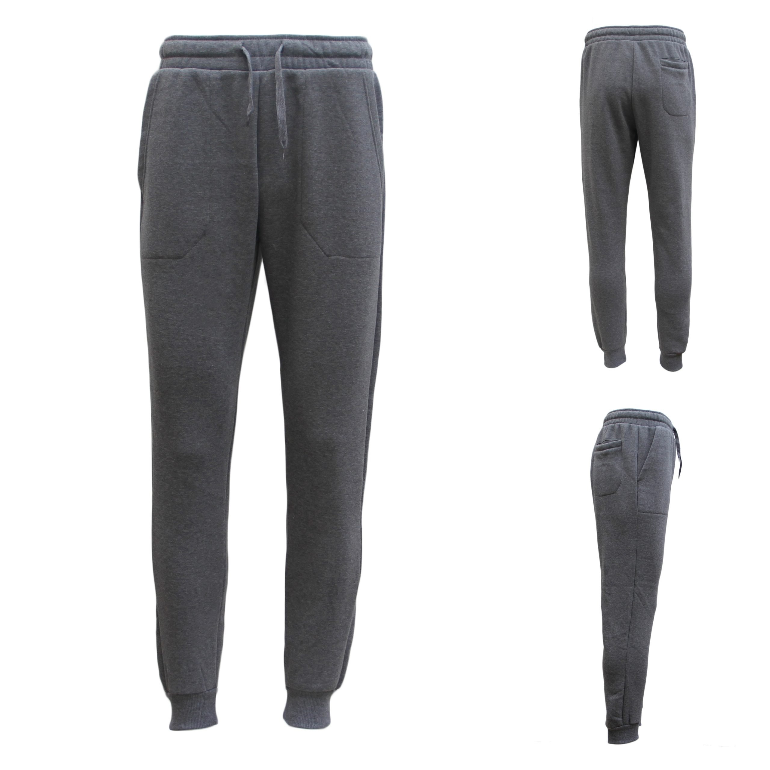 Mens Unisex Fleece Lined Sweat Track Pants Suit Casual Trackies Slim Cuff XS-6XL, Dark Grey, 2XL — image 5