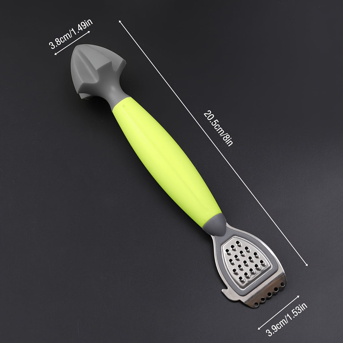 Green Stainless Steel 3-in-1 Citrus Zester & Juicer – Multi-Functional Lemon Grater, Peeler & Juicing Tool with Soft Grip Handle for Oranges, Limes & — image 5