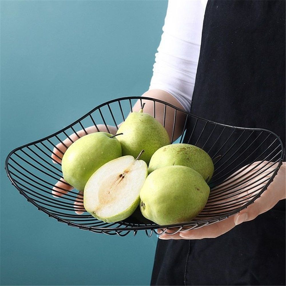Iron Fruit Basket - Black Fruit Bowl for Kitchen Counter - Wire Storage Basket for Vegetable Snack Candy - Square Fruit Holder for Countertop - 10.7 Inches — image 5