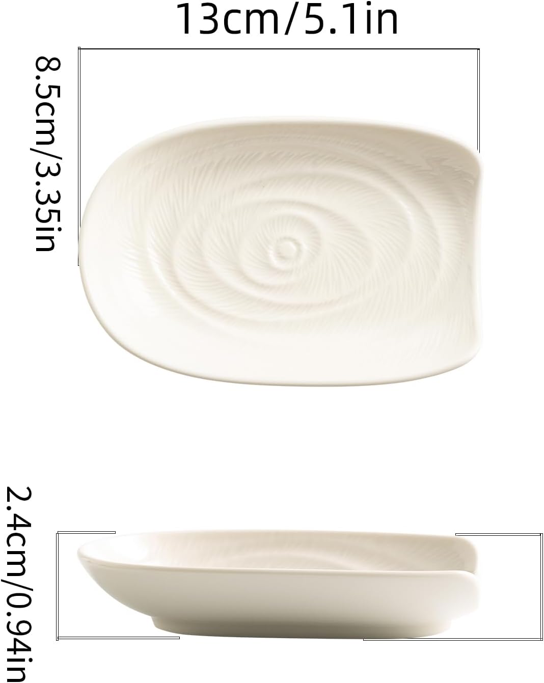 Ceramic Spoon Rest for Kitchen Counter 5.1 Inch Porcelain Spoon Holder Farmhouse Cooking and Coffee Spoon Rest for Stove Top (white) โ image 2