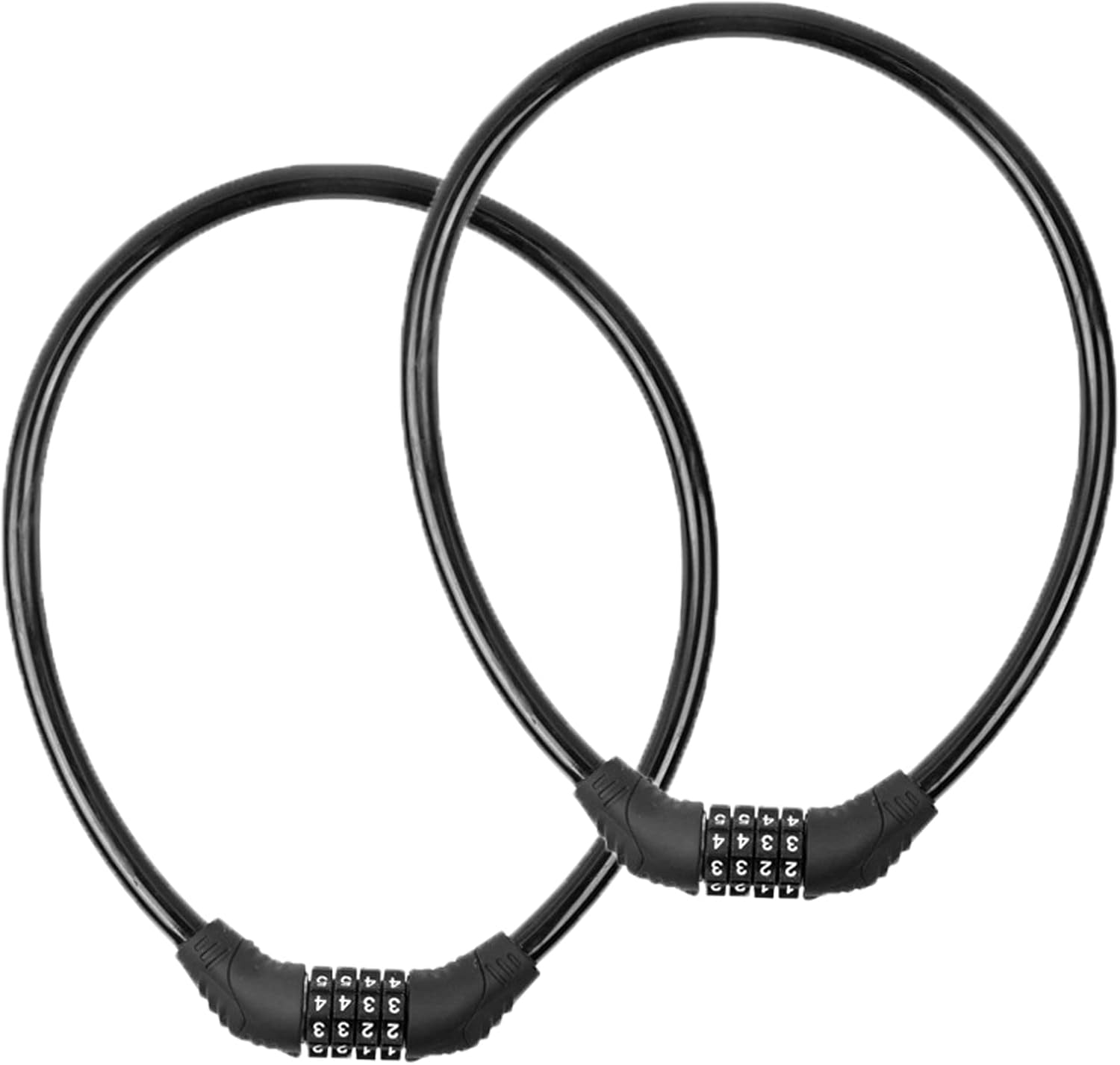 2 PACK Bike Locks Cable,Anti Theft Bicycle Lock Chain,4 Digit Security Resettable Bike Combination Lock Self Coiling Combination Cable Combo Bike Locks Without