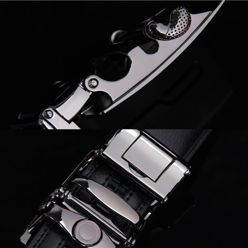 Men's Automatic Belt Leather Business Casual Style Slide belt, for men Slide Belt Strap Automatic Leather Belt Buckle — image 3