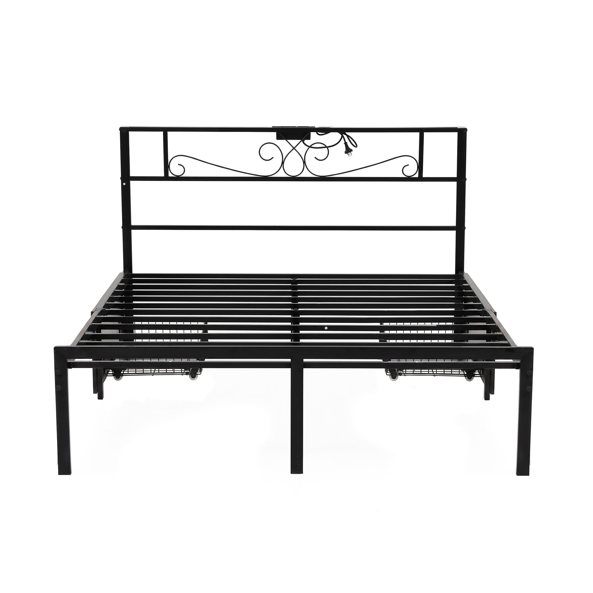 Artiss Double Bed Frame with Charging Station & Storage Drawers Metal โ image 4