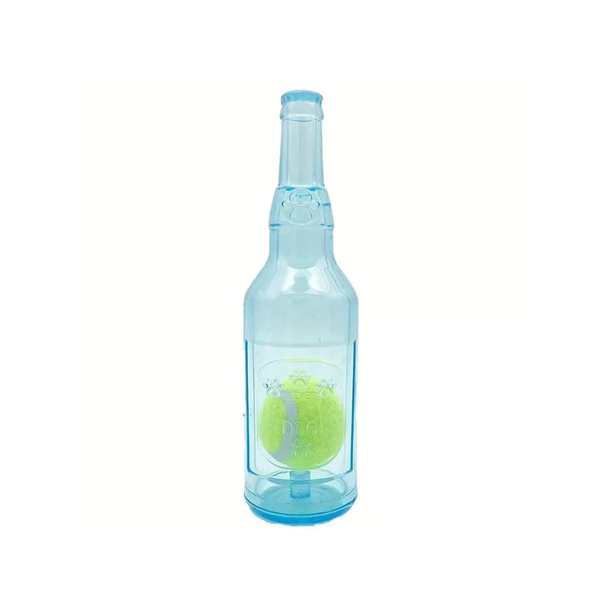 Durable Pet Teething Resistant Tennis Ball Wine Bottle Chew Toy for Dogs Play - Blue-S