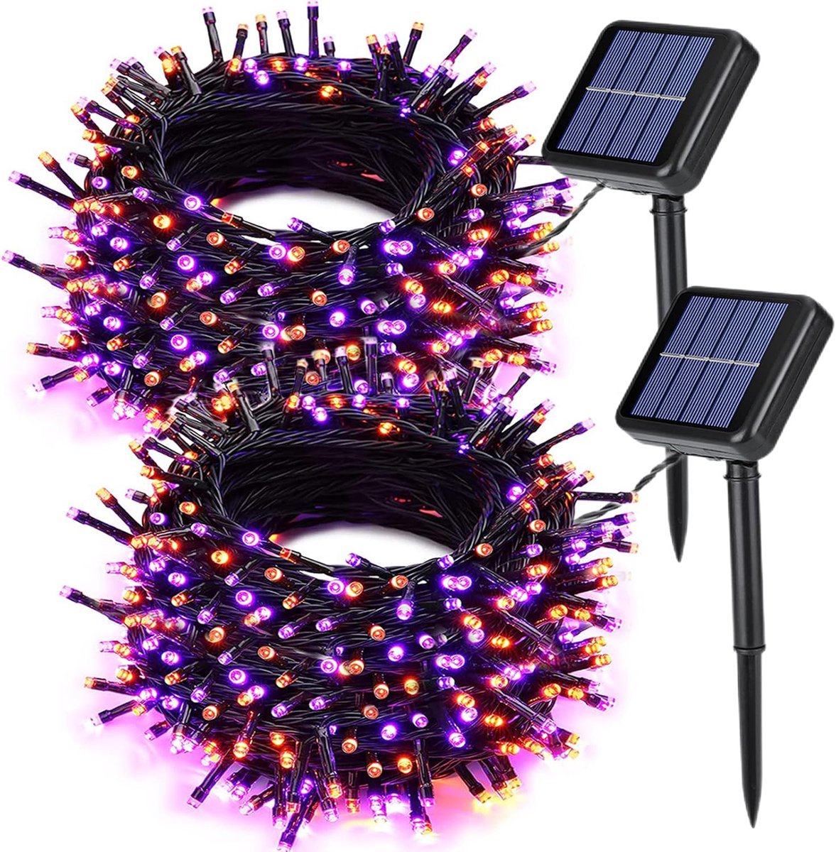 2 Pieces Solar Garden Lights Total 171 FT, 400 LED Lights - Halloween Lighting - Halloween String Lights - Halloween Decoration - Halloween Lanterns Decoration