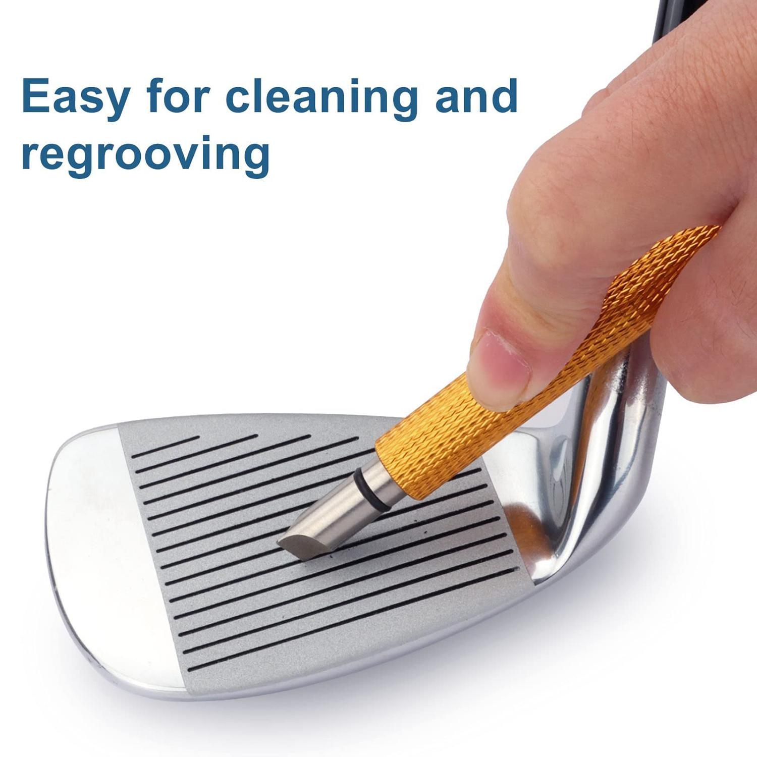 Golf Club Groove Cleaning Tool Wedge and Iron Groove Sharpener Golf Accessory - Black โ image 2