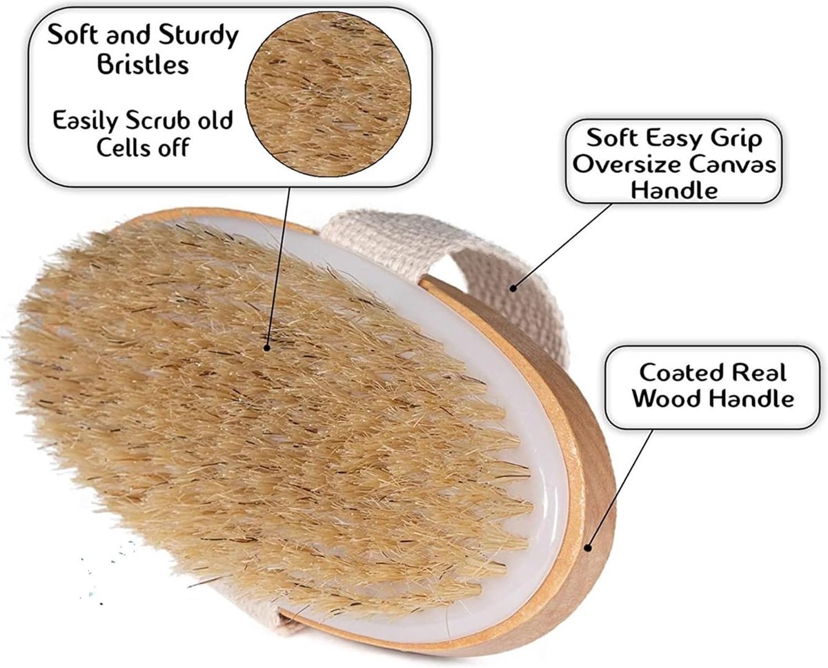 Bath Brush - Dry Brushing - Dry Brush - Body Brush - Skin Brush - Shower Brush - Bath & Shower Accessories - Skin Brush with Natural Bristles - Skin — image 3